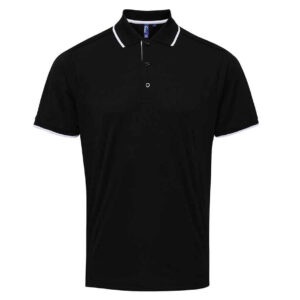 Premier Contrast Coolchecker® Piqué Polo Shirt | Black/White