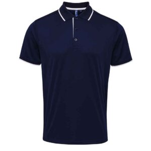 Premier Contrast Coolchecker® Piqué Polo Shirt | Navy/White