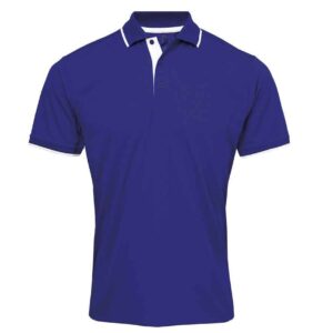 Premier Contrast Coolchecker® Piqué Polo Shirt | Royal Blue/White