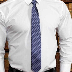 Premier Double Stripe Tie | Navy/Blue
