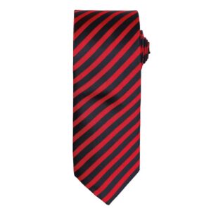 Premier Double Stripe Tie | Red/Black