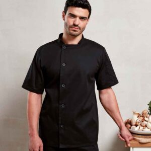 Premier Essential Short Sleeve Chef's Jacket | Black