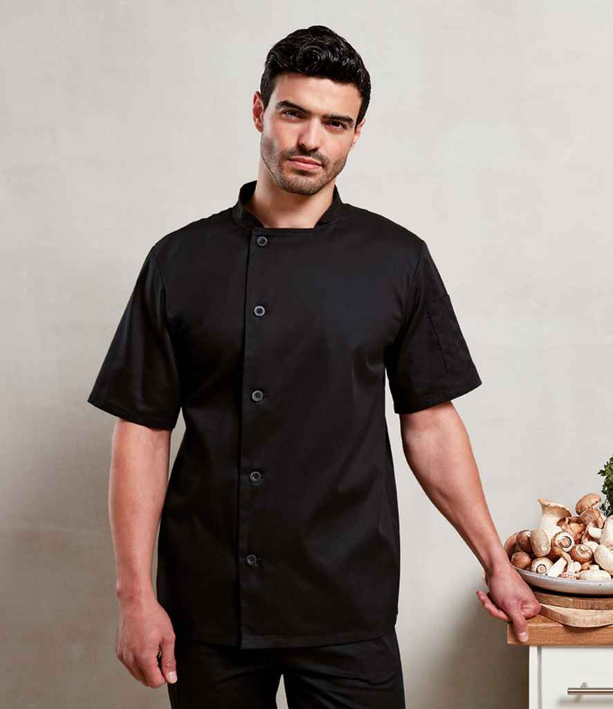 Premier Essential Short Sleeve Chef's Jacket | Black