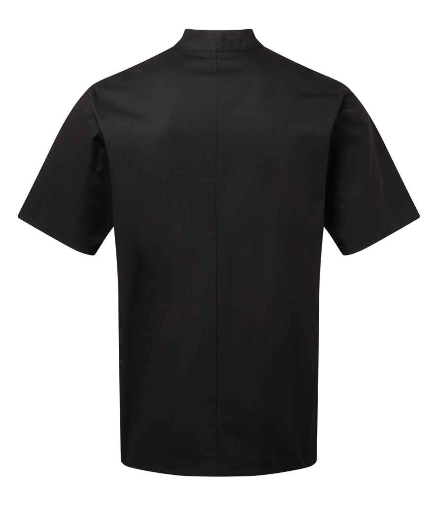 Premier Essential Short Sleeve Chef's Jacket | Black - Image 3
