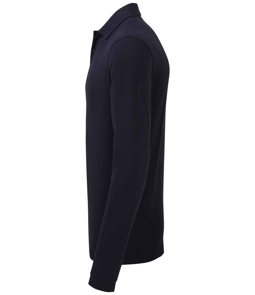 Premier Essential Unisex Long Sleeve Polo Shirt | Navy - Image 3