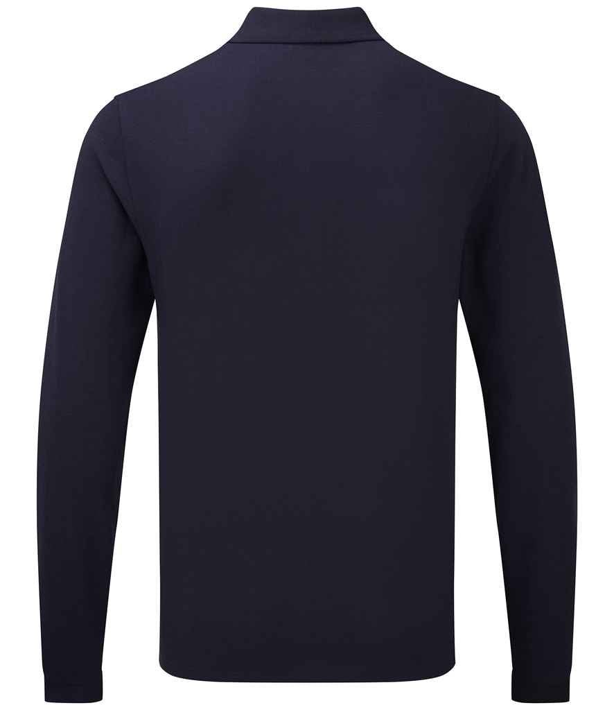 Premier Essential Unisex Long Sleeve Polo Shirt | Navy - Image 2