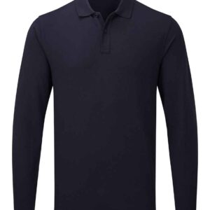 Premier Essential Unisex Long Sleeve Polo Shirt | Navy