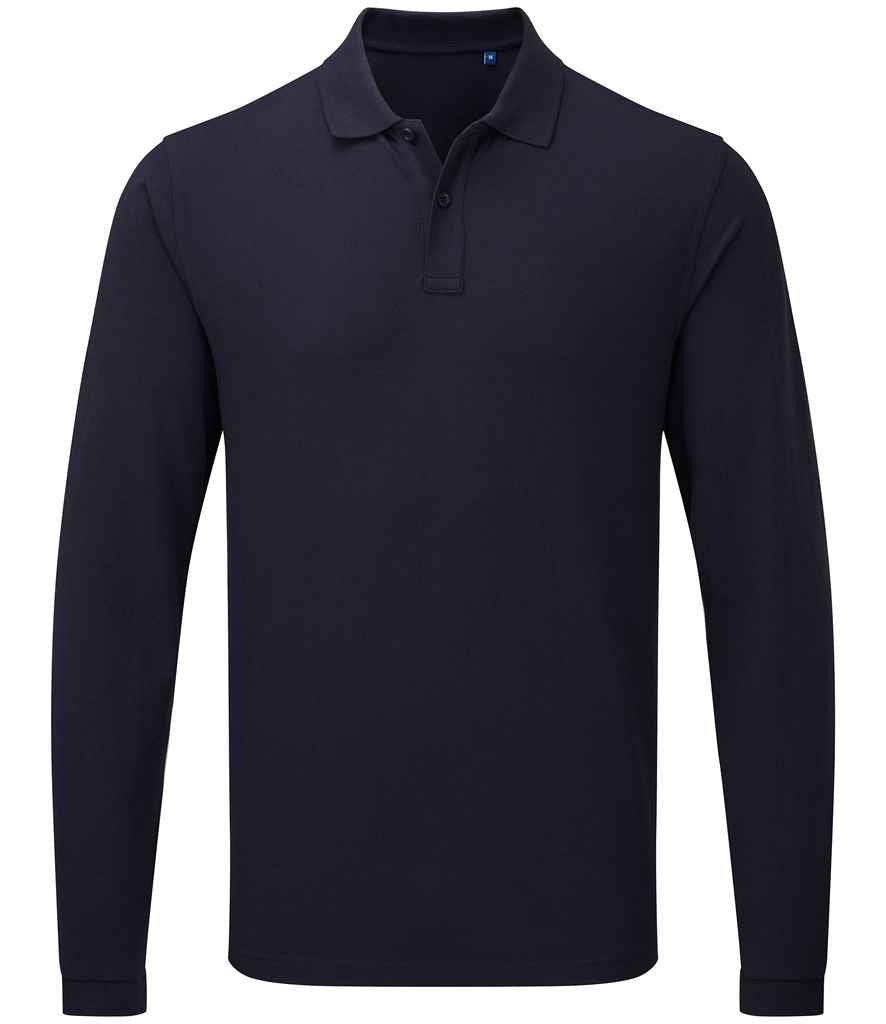 Premier Essential Unisex Long Sleeve Polo Shirt | Navy