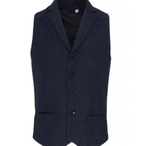 Premier Herringbone Waistcoat | Navy