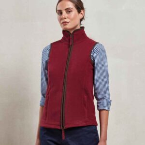 Premier Ladies Artisan Fleece Gilet | Burgundy/Brown