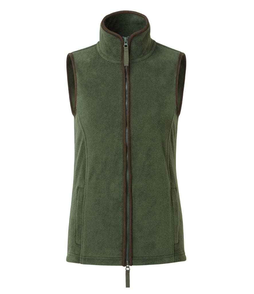 Premier Ladies Artisan Fleece Gilet | Moss Green/Brown