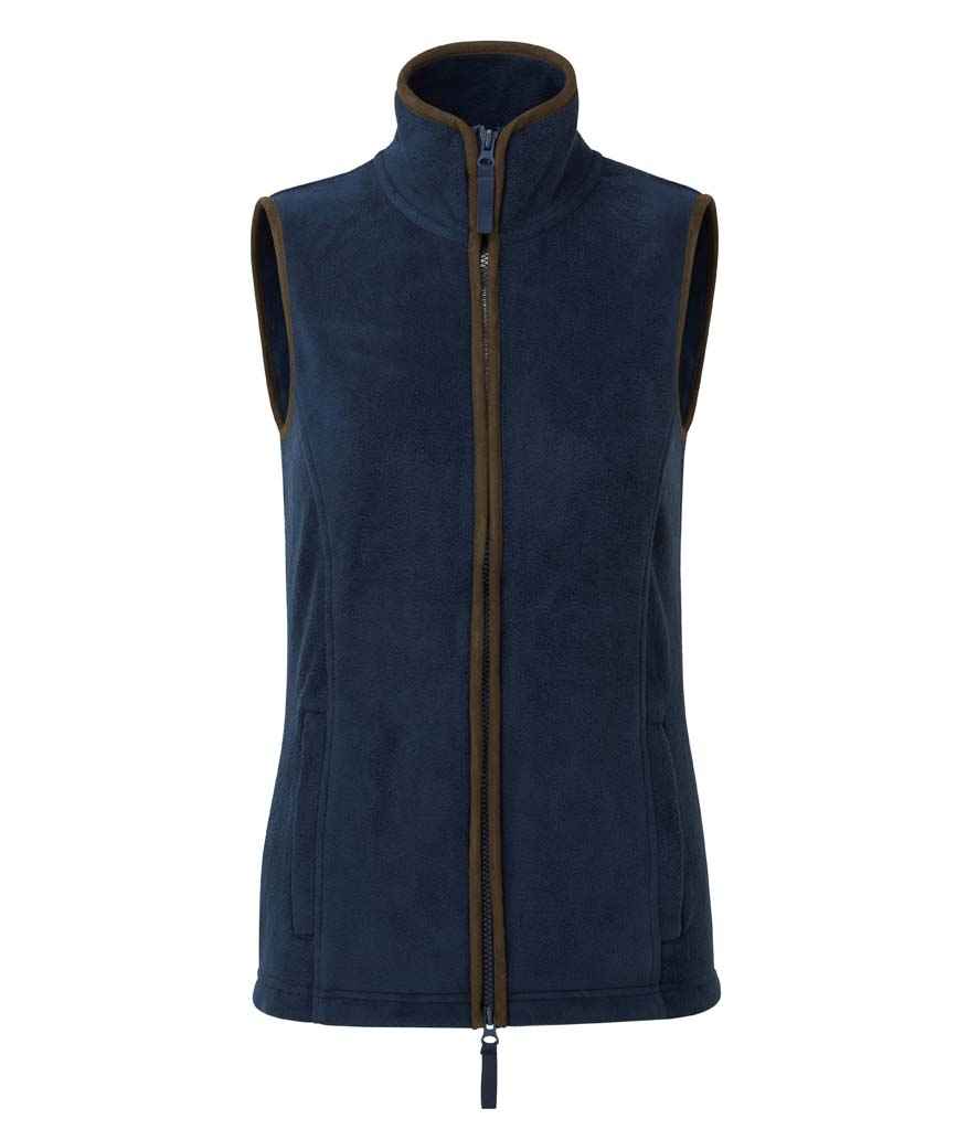 Premier Ladies Artisan Fleece Gilet | Navy/Brown