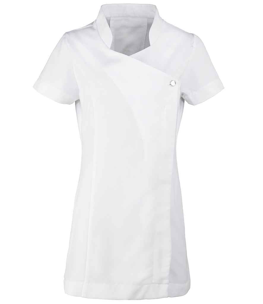Premier Ladies Blossom Short Sleeve Tunic | White