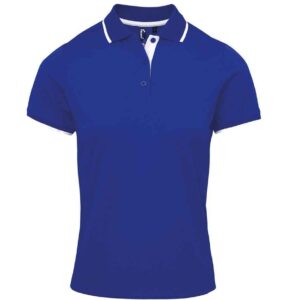 Premier Ladies Contrast Coolchecker® Piqué Polo Shirt | Royal Blue/White