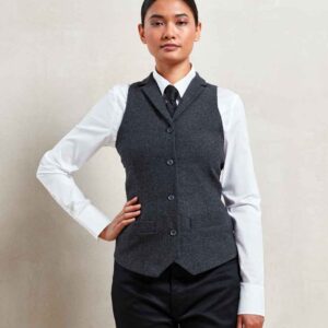 Premier Ladies Herringbone Waistcoat | Charcoal