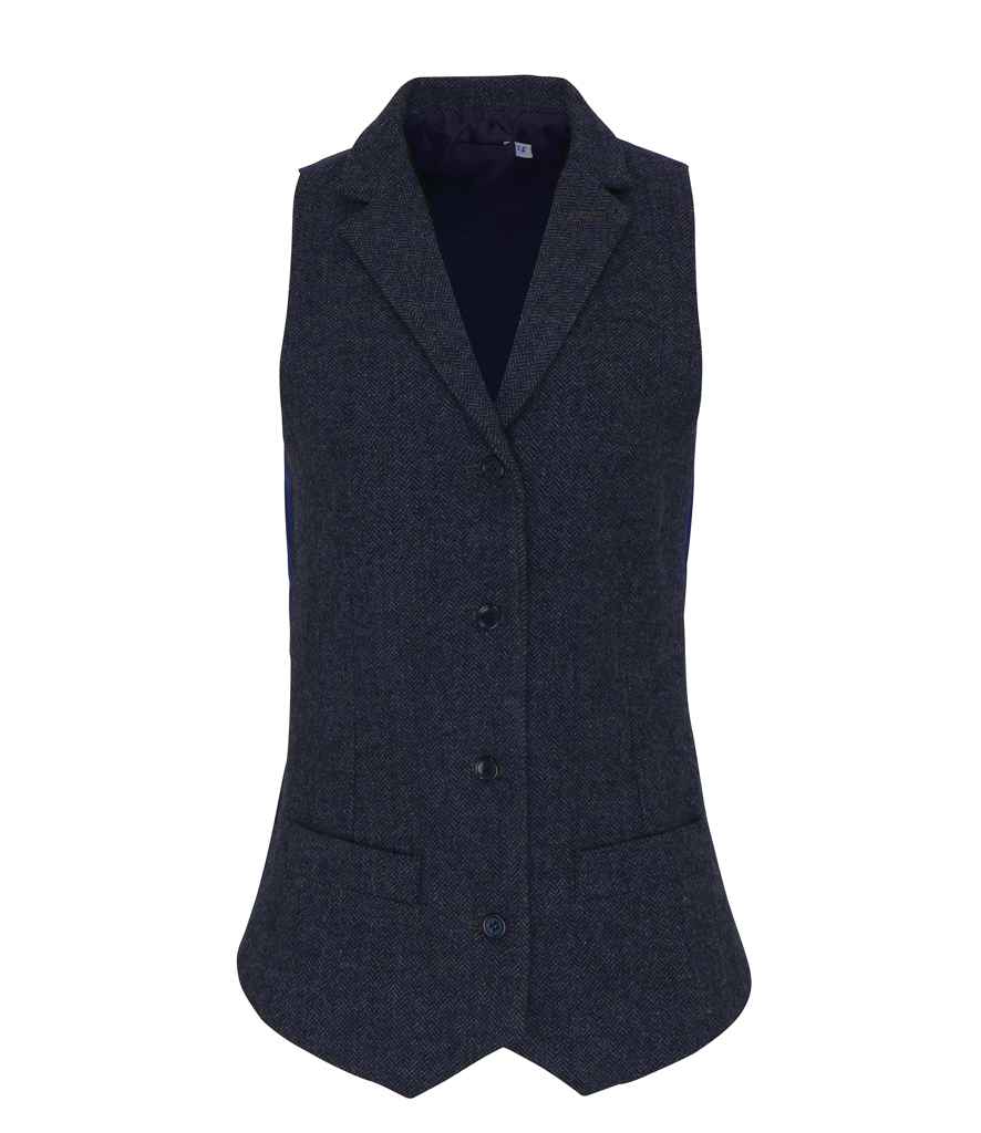 Premier Ladies Herringbone Waistcoat | Navy