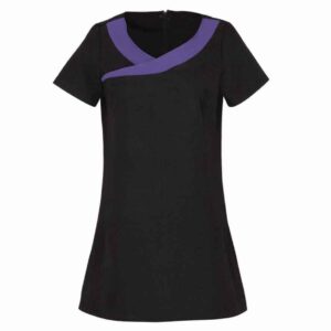 Premier Ladies Ivy Short Sleeve Tunic | Black/Purple