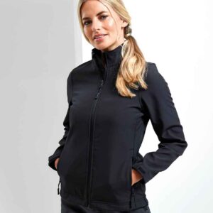 Premier Ladies Windchecker® Recycled Printable Soft Shell Jacket | Black
