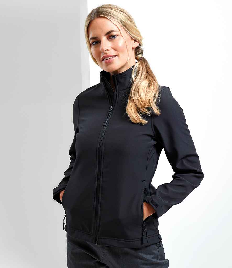 Premier Ladies Windchecker® Recycled Printable Soft Shell Jacket | Black