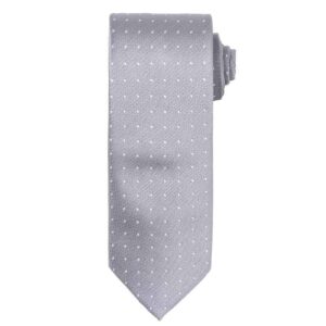 Premier Micro Dot Tie | Silver/White