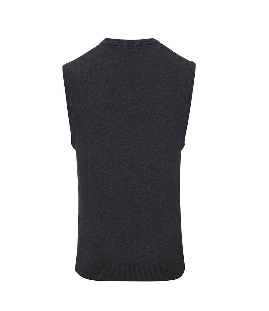 Premier Sleeveless Cotton Acrylic V Neck Sweater | Charcoal - Image 2