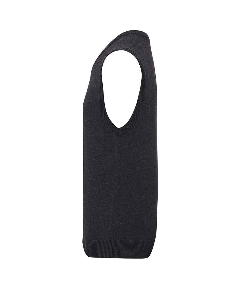 Premier Sleeveless Cotton Acrylic V Neck Sweater | Charcoal - Image 3