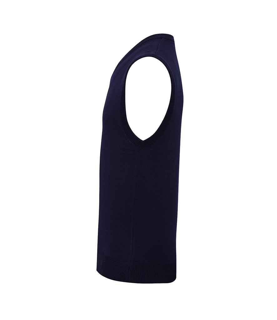 Premier Sleeveless Cotton Acrylic V Neck Sweater | Navy - Image 4
