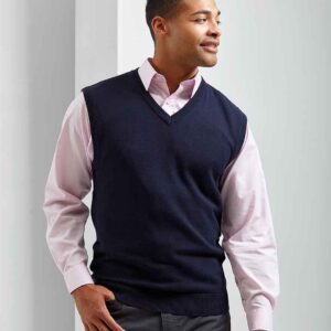Premier Sleeveless Cotton Acrylic V Neck Sweater | Navy