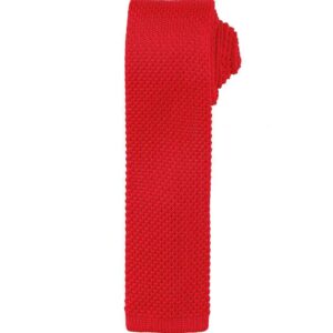 Premier Slim Knitted Tie | Red