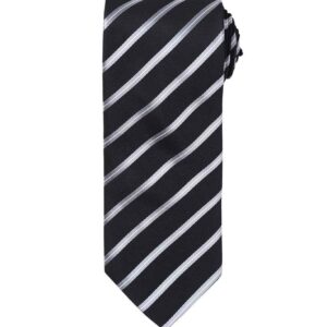 Premier Sports Stripe Tie | Black/Silver
