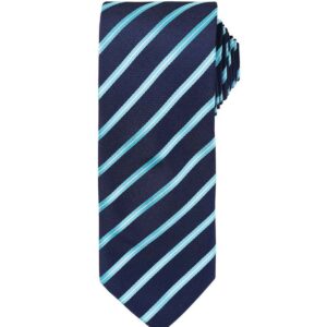Premier Sports Stripe Tie | Navy/Turquoise Blue
