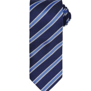 Premier Waffle Stripe Tie | Navy/Royal Blue