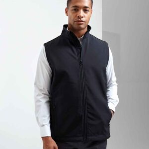 Premier Windchecker® Recycled Printable Soft Shell Gilet | Black