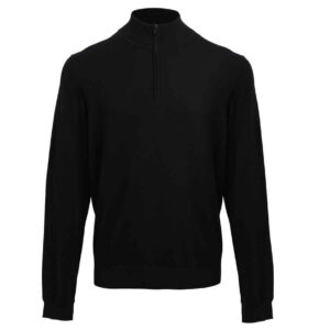 Premier Zip Neck Sweater | Black