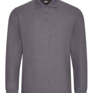 Pro RTX Pro Long Sleeve Piqué Polo Shirt | Solid Grey