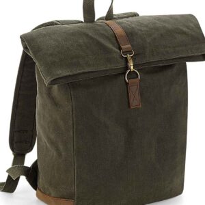 Quadra Heritage Waxed Canvas Backpack | Olive Green