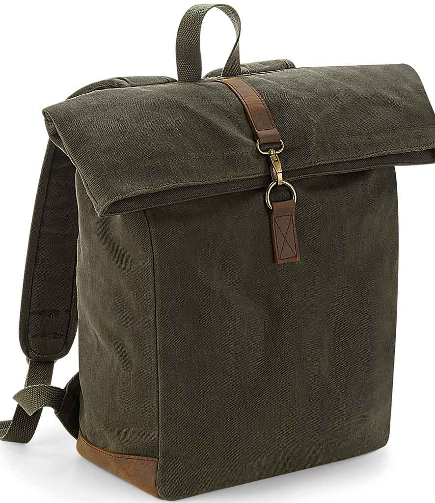 Quadra Heritage Waxed Canvas Backpack | Olive Green