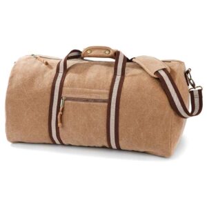 Quadra Vintage Canvas Holdall | Sahara