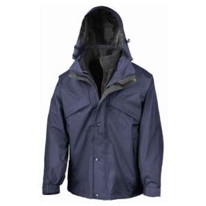 Result 3-in-1 Waterproof Zip and Clip Fleece Lined Jacket | Navy/Black