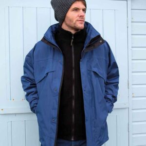 Result 3-in-1 Waterproof Zip and Clip Fleece Lined Jacket | Royal Blue/Black