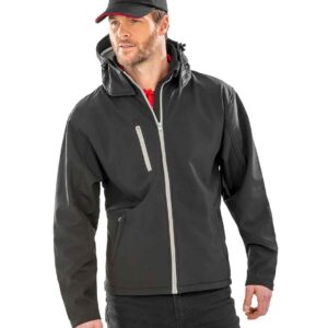 Result Core Hooded Soft Shell Jacket | Black/Grey