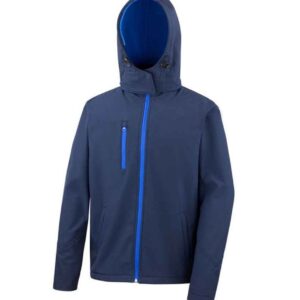 Result Core Hooded Soft Shell Jacket | Navy/Royal Blue