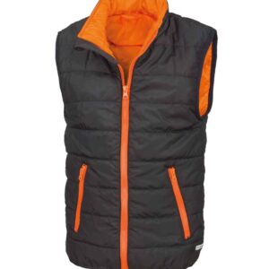 Result Core Kids Padded Bodywarmer | Black/Orange