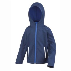 Result Core Kids TX Performance Hooded Soft Shell Jacket | Navy/Royal Blue