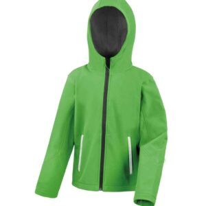 Result Core Kids TX Performance Hooded Soft Shell Jacket | Vivid Green/Black