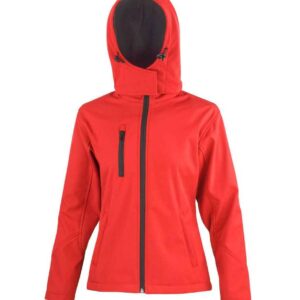 Result Core Ladies Hooded Soft Shell Jacket | Red/Black