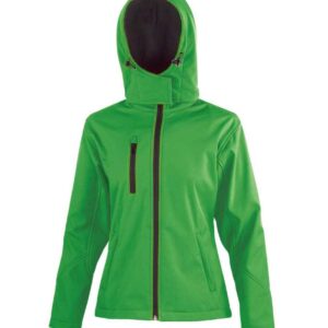 Result Core Ladies Hooded Soft Shell Jacket | Vivid Green/Black