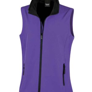 Result Core Ladies Printable Soft Shell Bodywarmer | Purple/Black