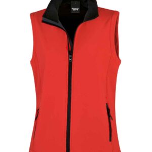 Result Core Ladies Printable Soft Shell Bodywarmer | Red/Black