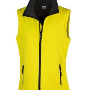 Result Core Ladies Printable Soft Shell Bodywarmer | Yellow/Black